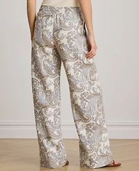 Lauren Ralph Petite Paisley Wide-Leg Pants