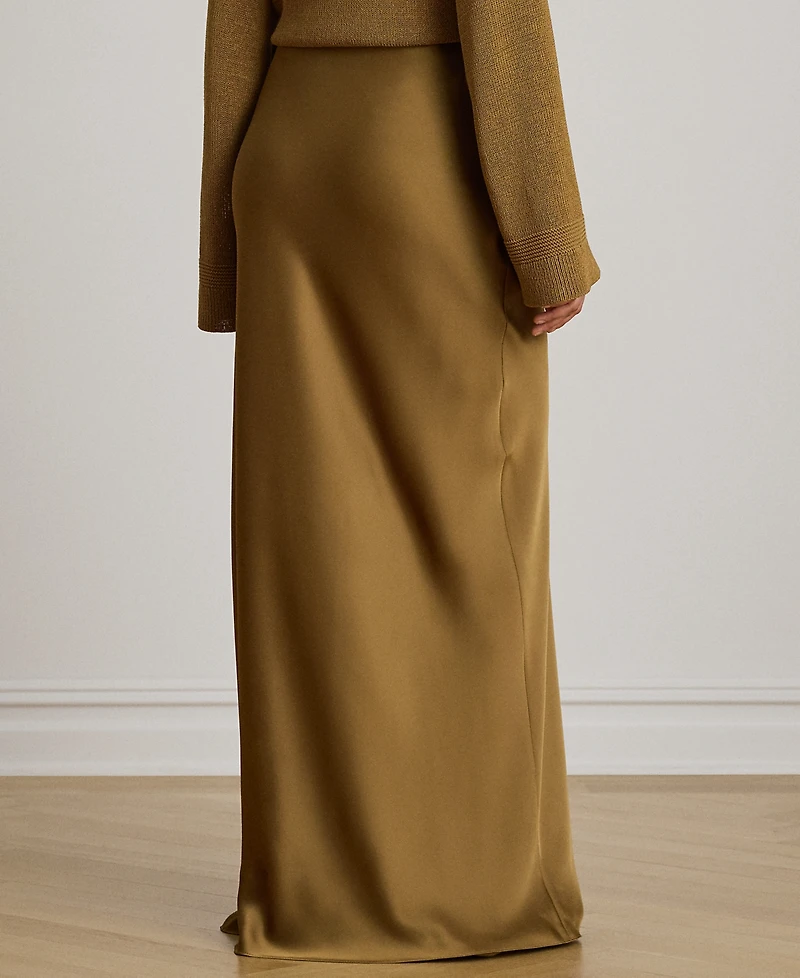 Lauren Ralph Petite Satin A-Line Maxi Skirt