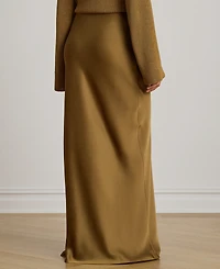 Lauren Ralph Petite Satin A-Line Maxi Skirt