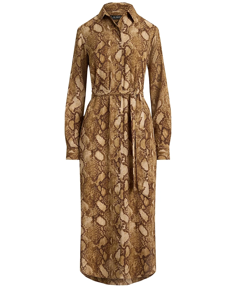 Lauren Ralph Lauren Petite Collared Belted Shirt Dress