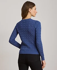 Lauren Ralph Petite Cable-Knit Button-Front Long-Sleeve Cardigan