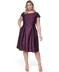 Jessica Howard Plus Short-Sleeve Boat Neck Dress