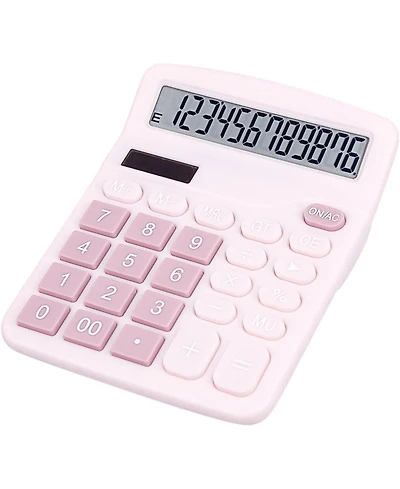 Danrong Cute Desktop Calculator Big Buttons, Dual Power Solar/Battery, Large Display for Office Teachers