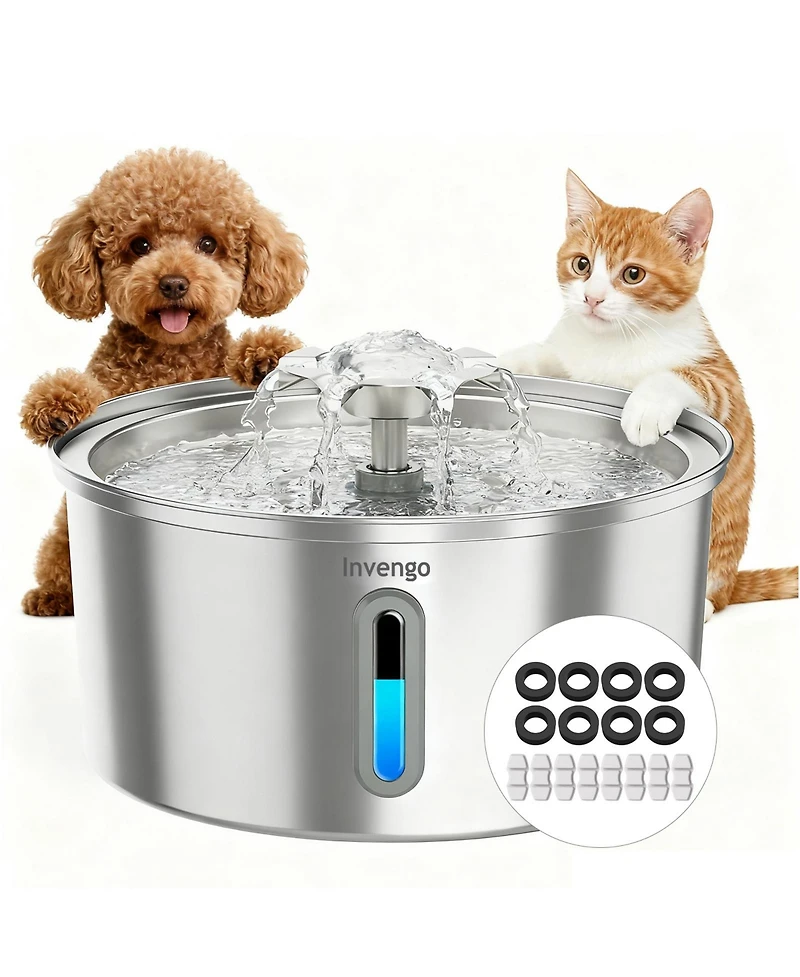 Ltmate Cat Water Fountain Stainless Steel, Automatic, Ultra Quiet Pump,Easy to Clean