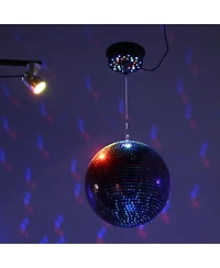 Yescom 12" Large Disco Ball with Motor and Light 6RPM Rotator And 3W Rgb Spotlight for 70s 80s Party Dj Bands Club Event Studio