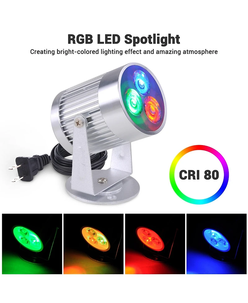 Yescom 12" Disco Mirror Ball Rgb Spotlight Rotating Motor Kit for Party Events