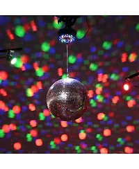 Yescom 12" Party Mirror Ball with 2 Rgb Spotlights Rotating Motor Dj Club Disco