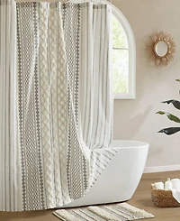 Ink+Ivy Imani Stripe Chenille Shower Curtain, 72" x 84"
