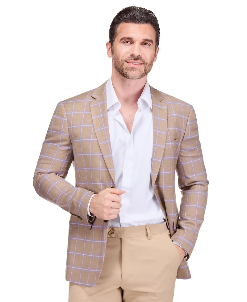 Gino Vitale Men's Plaid Slim Fit Sportcoat Blazer