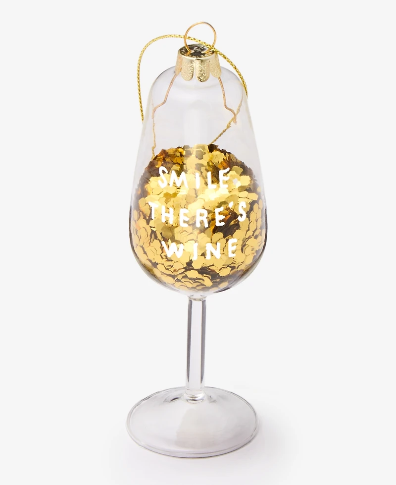 Holiday Lane Foodie Collection Sequin Wine Glass Ornament, Exclusively at Macy's
