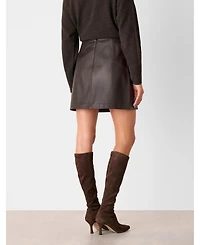 Whistles Women's Leather A Line Skirt