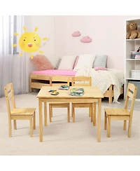 Slickblue Kids 5 Piece Table and Chair Set Wooden Playroom Furniture