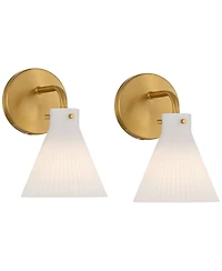 Possini Euro Design Possini Euro Cielo 9" High Warm Brass Wall Sconce Set of 2