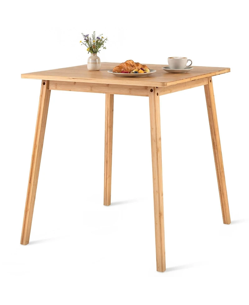 Slickblue Wicker Square Dining Table for 2 to 4 People Patio Table