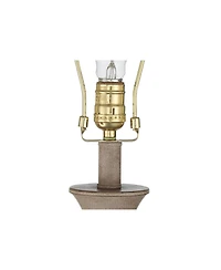 Regency Hill Avery Traditional Table Lamps Set of 2 with 7 Inches Round Risers 25 Inches High Faux Wood with Usb Led Touch On Off