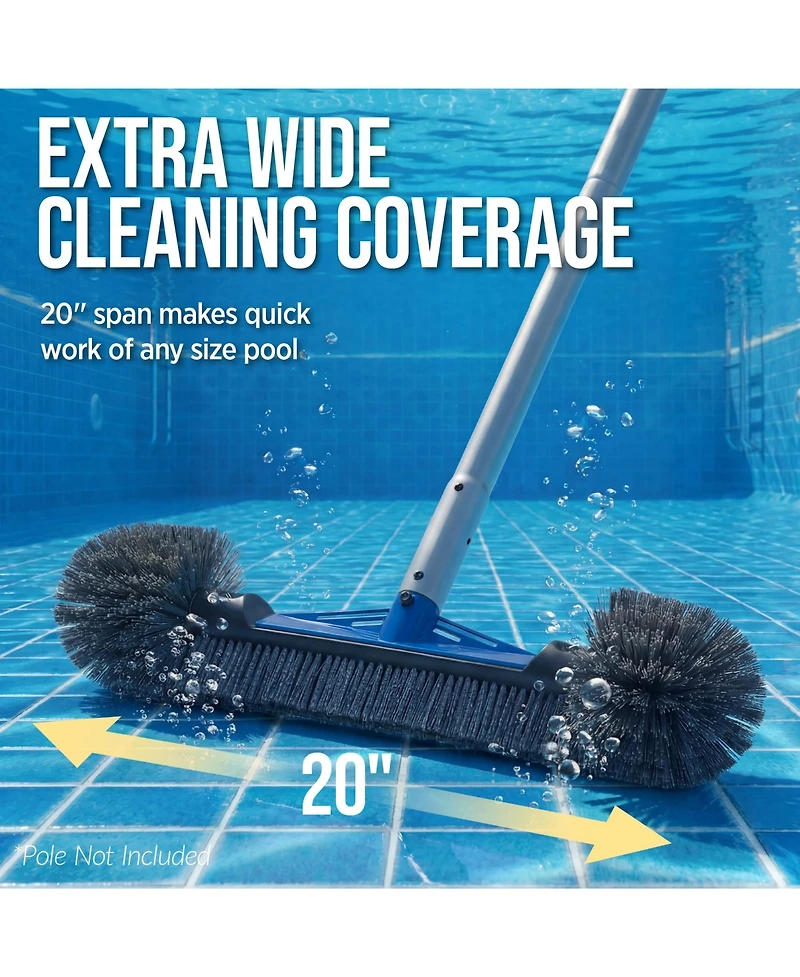 Best Choice Products Heavy-Duty Pool Brush Head with Reinforced Aluminum Bracket - Wall and Floor Cleaner (Head Only)