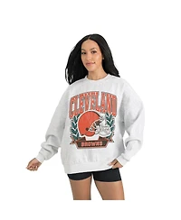 Gameday Couture Women's Gray Cleveland Browns Heritage Premium Fleece Pullover Sweatshirt