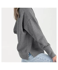 Gameday Couture Women's Gray Rutgers Scarlet Knights French Terry V-Neck Pullover Sweatshirt