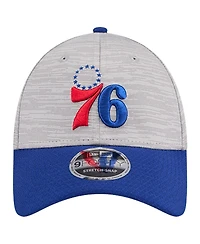 New Era Men's Heather Gray/Royal Philadelphia 76ers Active Digi-Tech Two-Tone 9FORTY Adjustable Hat