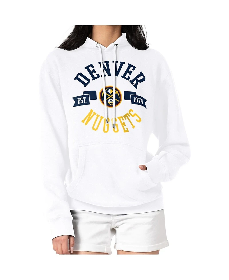 G-iii 4Her by Carl Banks Women's White Denver Nuggets City Pullover Hoodie