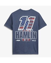 Classic Ink Usa Men's Heather Navy Denny Hamlin 11 Patriotic Number Tri-Blend T-Shirt