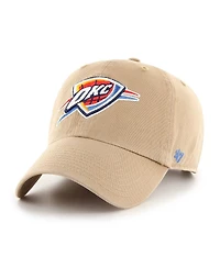 '47 Brand Men's Khaki Oklahoma City Thunder Logo Clean Up Adjustable Hat