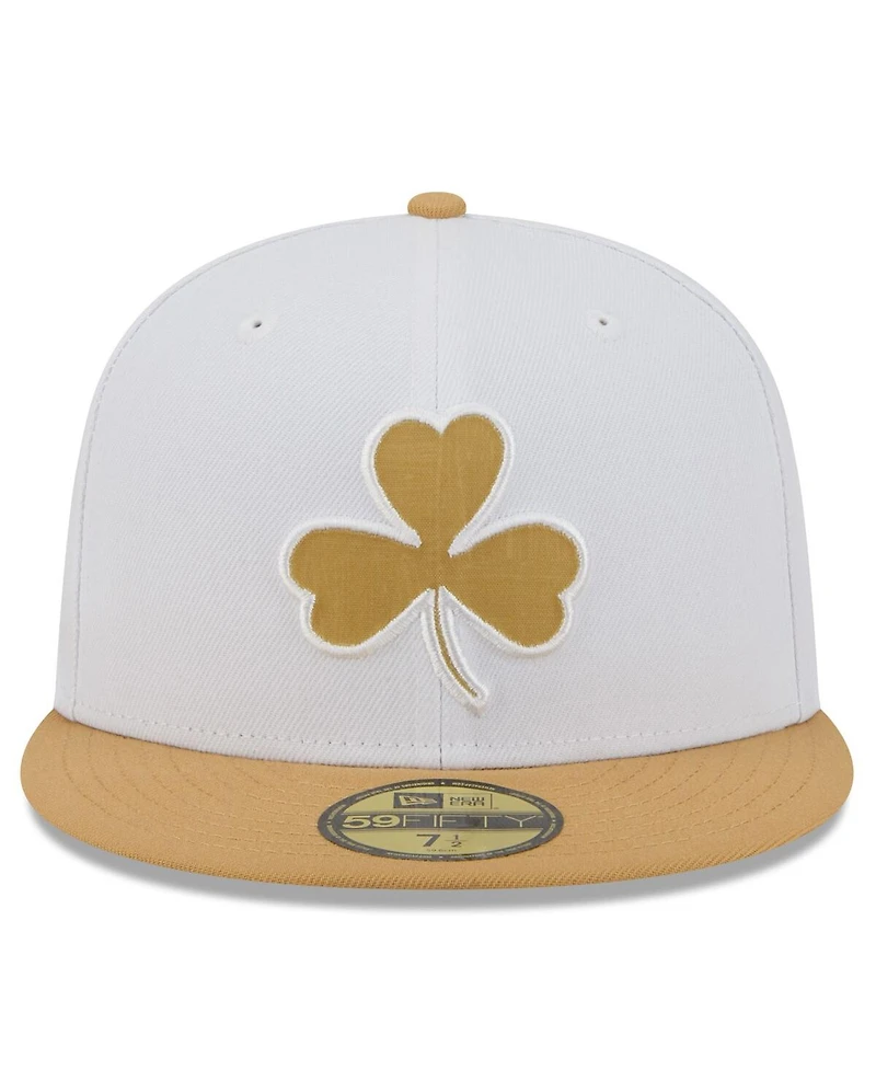 New Era Men's White/Gold Boston Celtics 2025/26 City Edition 59FIFTY Fitted Hat