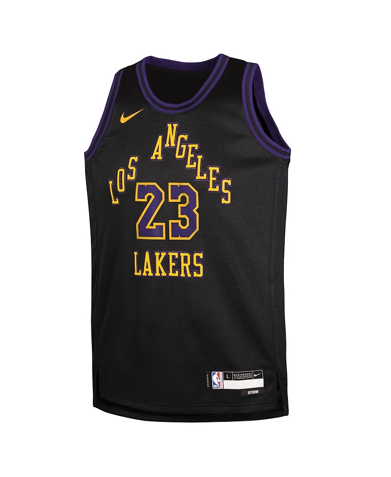Nike Big Boys and Girls LeBron James Black Los Angeles Lakers 2025/26 City Edition Swingman Jersey