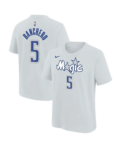 Nike Big Boys and Girls Paolo Banchero Silver Orlando Magic 2025/26 City Edition Name & Number T-Shirt