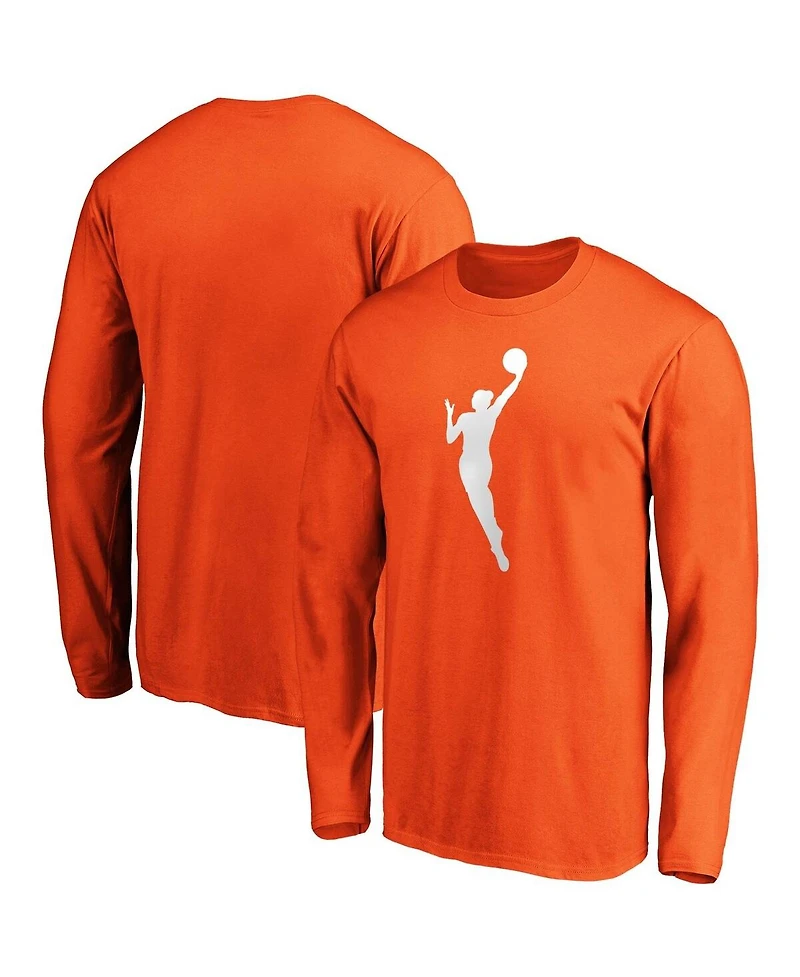 Fanatics Men's Orange Wnba Primary Logo Long Sleeve T-Shirt