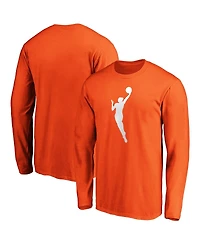 Fanatics Men's Orange Wnba Primary Logo Long Sleeve T-Shirt
