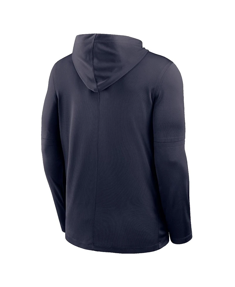 Nike Men's Navy U.s. Paralympics Lightweight Dri-fit Long Sleeve Hoodie T-Shirt