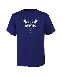 Outerstuff Big Boys and Girls Purple Charlotte Hornets Primary Logo T-Shirt