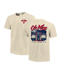 Image One Men's Natural Ole Miss Rebels Comfort Colors Hand-Drawn Campus Stack T-Shirt