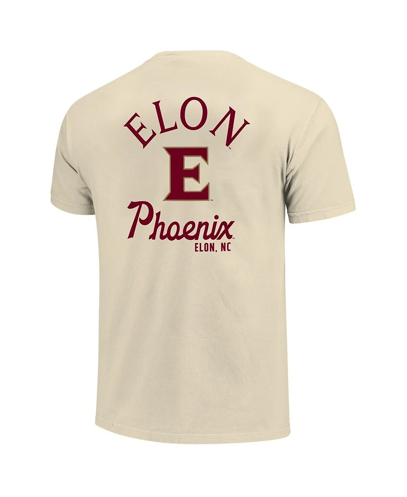 Image One Men's Cream Elon Phoenix Comfort Colors Mascot Overlay T-Shirt