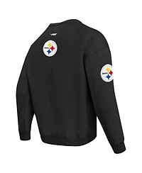 Pro Standard Men's Black Pittsburgh Steelers Turn It Up Drop Shoulder Pullover Sweatshirt