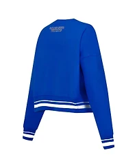 Pro Standard Women's Royal Golden State Warriors Area Code Cropped Pullover Sweatshirt