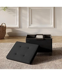 Nestl 16 Inch Ottoman Storage Bench with Storage Bins