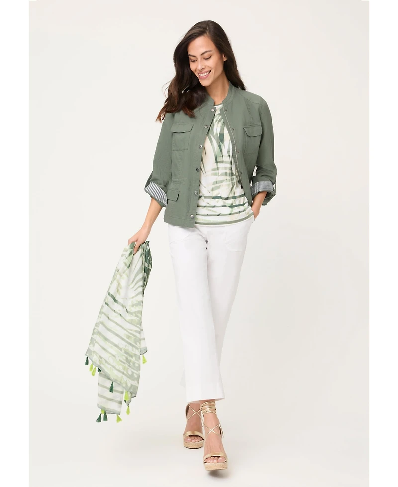 Olsen Women's Collarless Safari Jacket