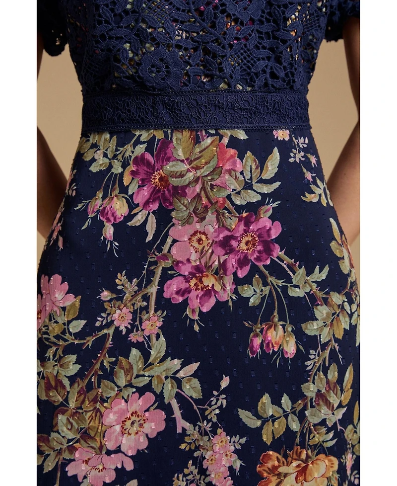Oasis Women's Lace Bodice Midi Dress