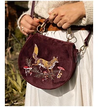 Fable England Fox And Mushroom Embroidered Saddle Bag