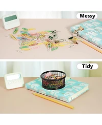 Danrong Paper Clip Holder for Desk, Mesh Metal Paperclips Dispenser Organizer, Binder Clip Container for Home Office, 4 Pack