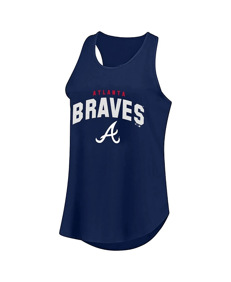 Fanatics Women's Profile Navy Atlanta Braves Plus Wordmark Racerback Scoop Neck Tank Top