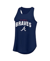 Fanatics Women's Profile Navy Atlanta Braves Plus Wordmark Racerback Scoop Neck Tank Top