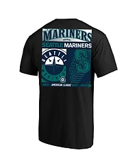Fanatics Men's Profile Black Seattle Mariners Big & Tall Two-Sided Graphic T-Shirt