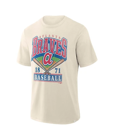 Fanatics Men's Profile Cream Atlanta Braves Big & Tall Screen Print T-Shirt