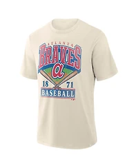 Fanatics Men's Profile Cream Atlanta Braves Big & Tall Screen Print T-Shirt