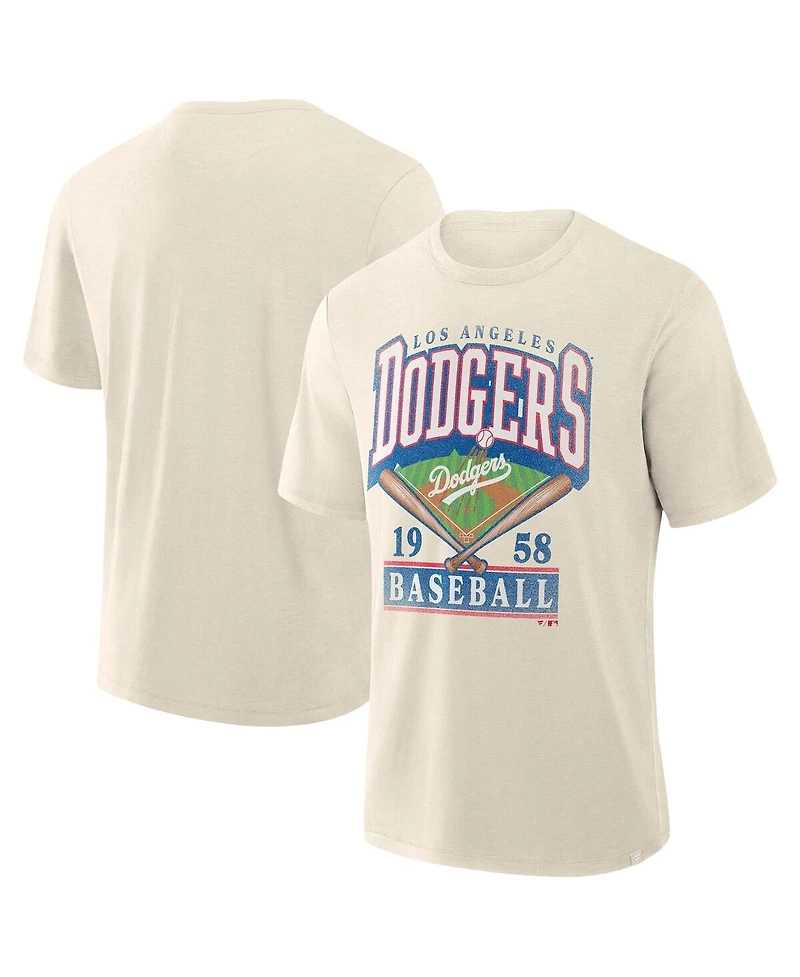 Fanatics Men's Profile Cream Los Angeles Dodgers Big & Tall Screen Print T-Shirt