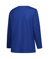 Fanatics Women's Royal Denver Broncos Plus Primary Logo Long Sleeve Scoop Neck T-Shirt
