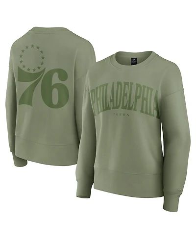 Fanatics Women's Olive Philadelphia 76ers Elements Flow Pullover Sweatshirt